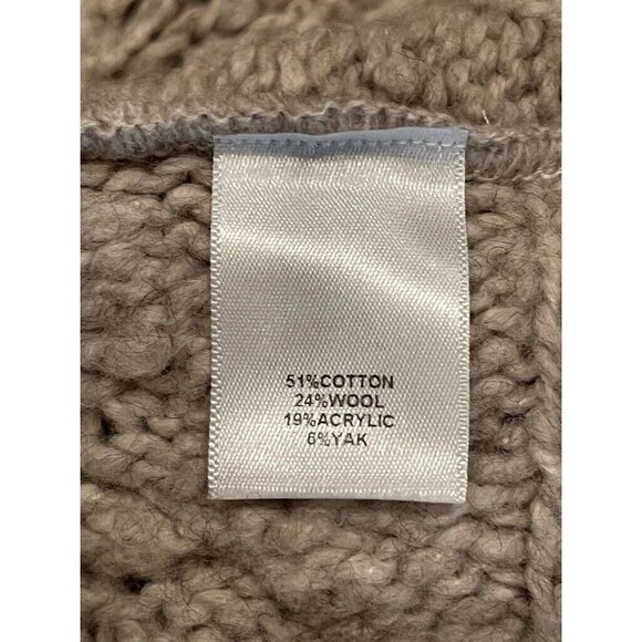 Caslon Womens Swing Poncho Sweater Beige Open‎ Front Cable Knit Ribbed S/M - Picture 6 of 8